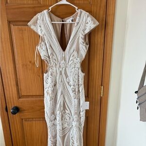 Lulu's Ivory and Beige Lace Wedding Gown